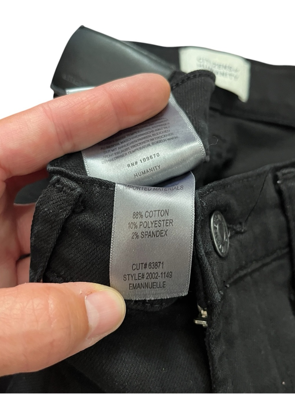 Citizens of Humanity Emannuelle Black Jeans 26 Low Rise Slim Bootcut Y2K Flare - Picture 5 of 11